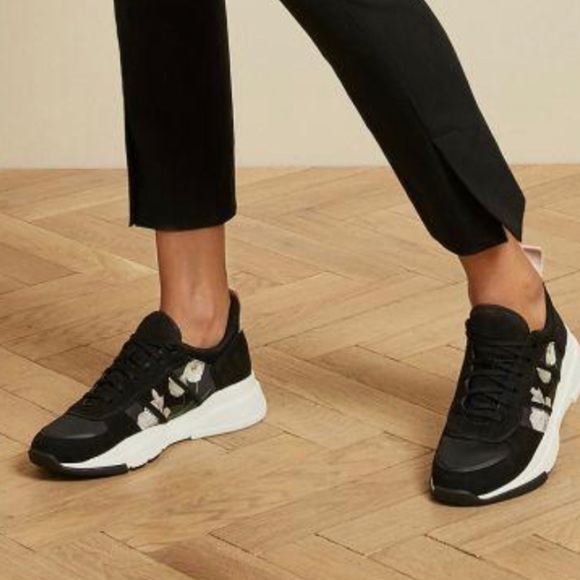 Ted Baker Floral Print Sneaker, Black - Picture 3 of 14